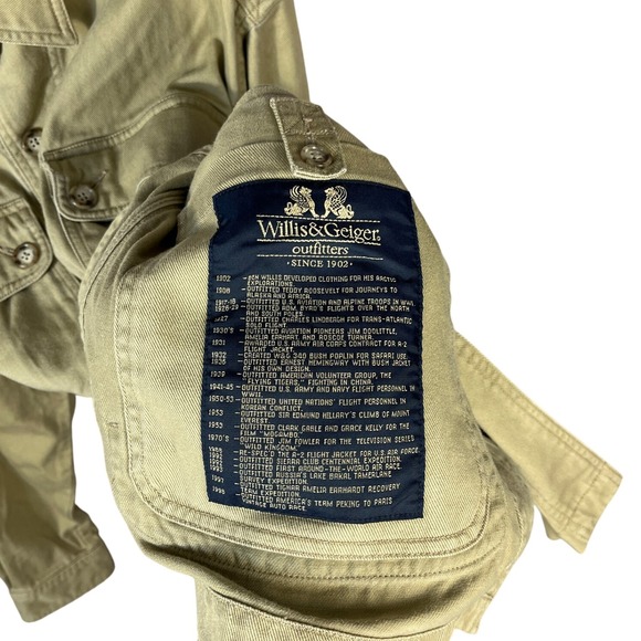 Willis Geiger Outfitters Mens Khaki Utility Safari Jacket Belted Size M - Picture 5 of 6